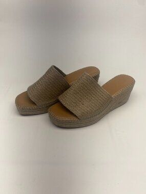 Nordstrom Rack Womens Claire Jute Wedge Slide Taupe Sandal Sz 11